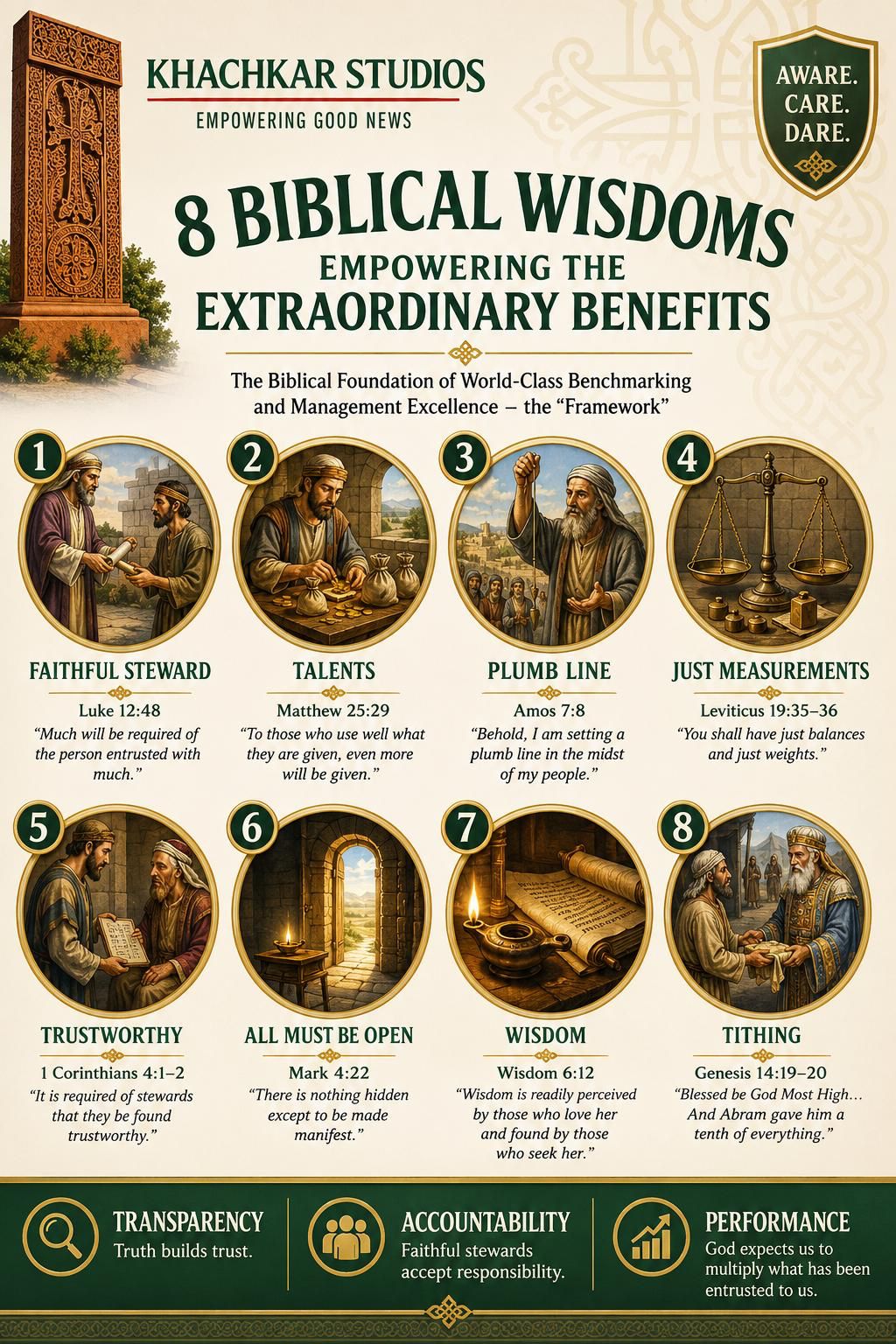 8 Biblical Wisdoms Empowering the Extraordinary BENEFITS Posters